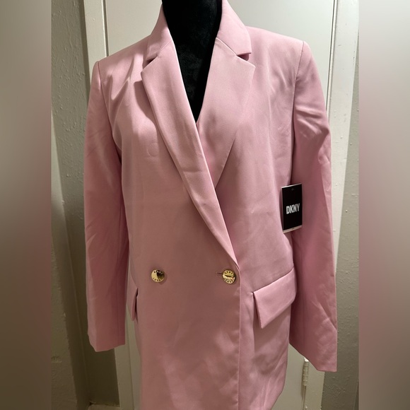 DKNY Women's Blush Double-Breasted Blazer NWT